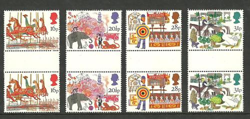 1983 GB - British Fairs Gutter Pair Set (8) MNH